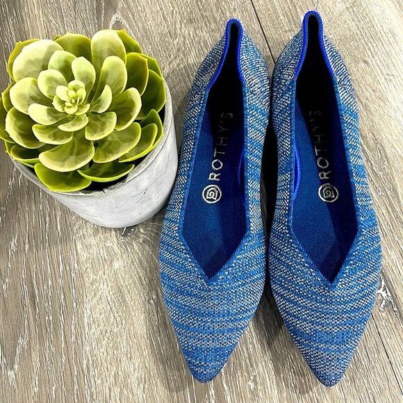 rothy’s the point  indigo heat size 8 woman’s flat shoes - Picture 1 of 12